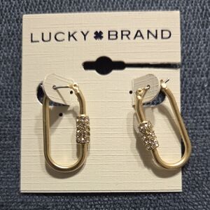 Lucky Brand Gold Oval Piecered Earrings